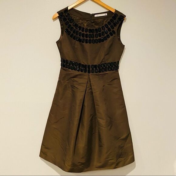 Zara Brown Beaded Embellished Cocktail Party Dress - Picture 1 of 7